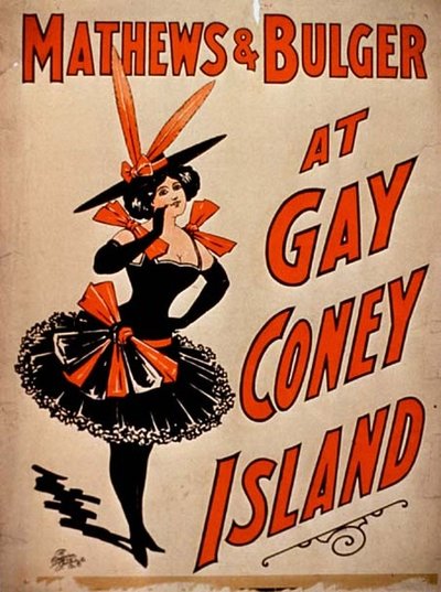 Mathews og Bulger på Gay Coney Island (farvelitografi) af American School