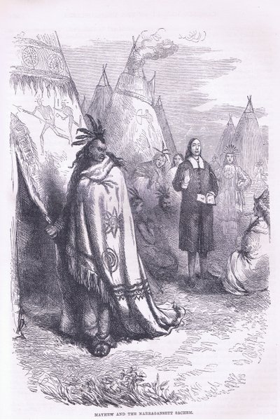 Mayhew and the Naragansett 1674, illustration fra Cassell