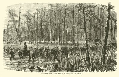 McClernands korps marcherer gennem moserne, marts 1863 af American School