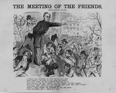Vennernes møde, City Hall Park, udgivet af H.L. Stephens, New York, ca. 1863 af American School