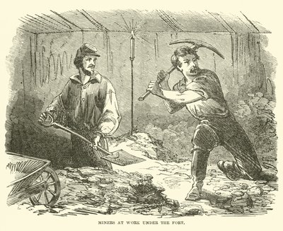 Minearbejdere på arbejde under fortet, juni 1863 af American School