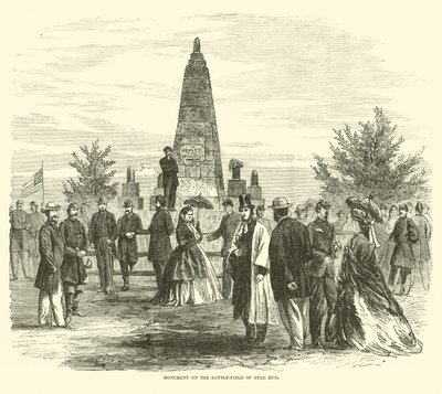 Monument på slagmarken ved Bull Run, september 1862 af American School