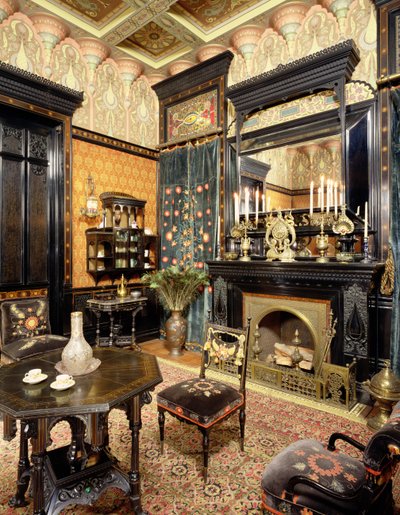 Moorish Smoking Room, John D Rockefeller House, ca. 1864-81 af American School