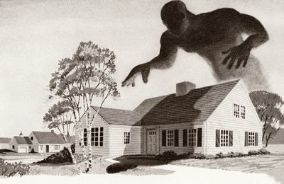 Pantemonster væver over et familiehus af American School