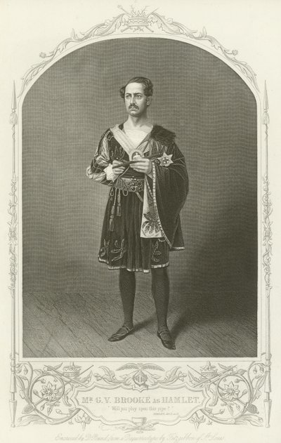 Mr G V Brooke som Hamlet, Akt III, Scene II af American School