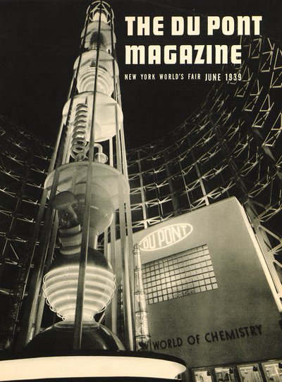 New York Worlds Fair, forside af DuPont Magazine, juni 1939 af American School