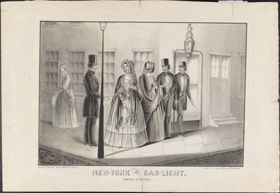 New York af Gas Light, Hooking a Victim, c.1850 af American School