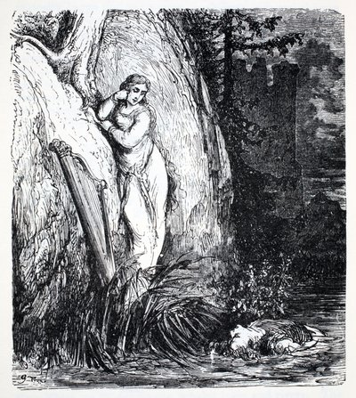 Nixes, fra The World Guide to Gnomes, Fairies, Elves and Other Little People af Thomas Keightley (1789-1872) Udgivet 1880, (BW Engraving) af American School