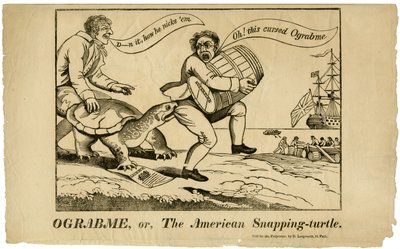 Ograbme, eller The American-Snapping Turtle, 1808 af American School