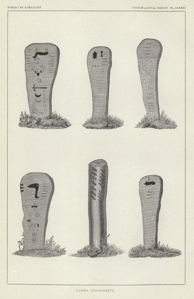 Ojibwa Grave-Posts af American School
