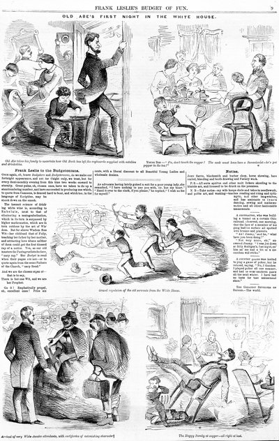 Old Abes første nat i Det Hvide Hus, ca. 1860 af American School