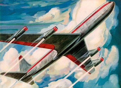 Passagerfly på vej op i himlen af American School