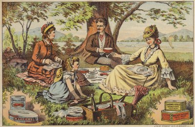 Picnic ved vandet, nyder dåsefisk af American School