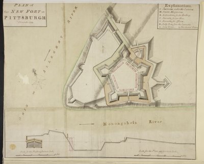 Plan over det nye fort i Pittsburgh af American School