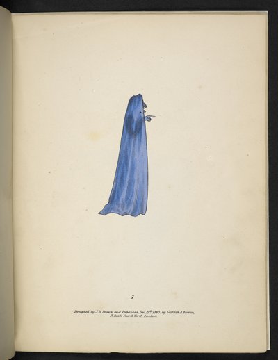 Plade 7. Et spøgelse i blåt.  Spectropia; eller overraskende spektrale illusioner, der viser spøgelser overalt og af enhver farve osv. ser. 1.  J.H. Brun  1864 af American School