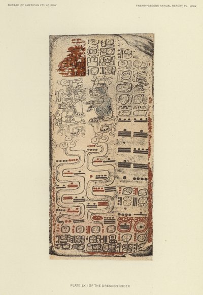 Planche LXII i Dresden-kodekset (farvelitografi) af American School