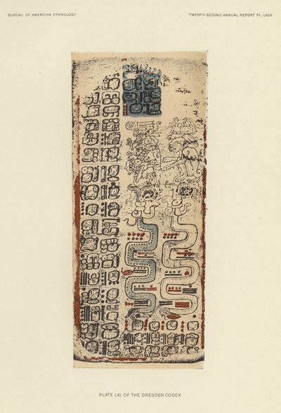 Planche LXI i Dresden-kodekset (farvelitografi) af American School