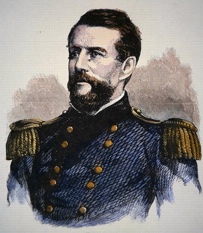 Portræt af Admiral Keyes, U.S. Navy (farve litho) af American School