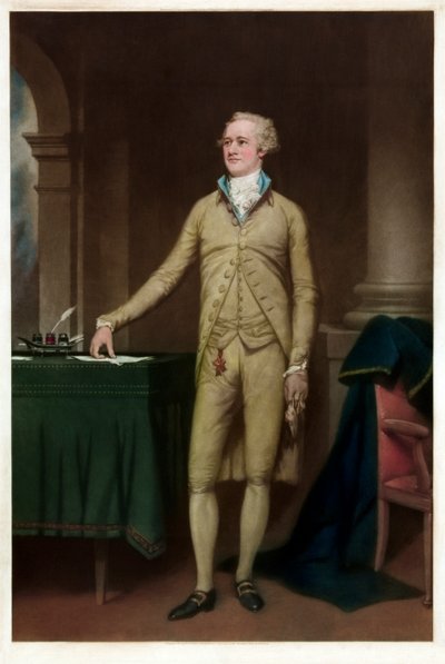 Portræt af Alexander Hamilton af American School