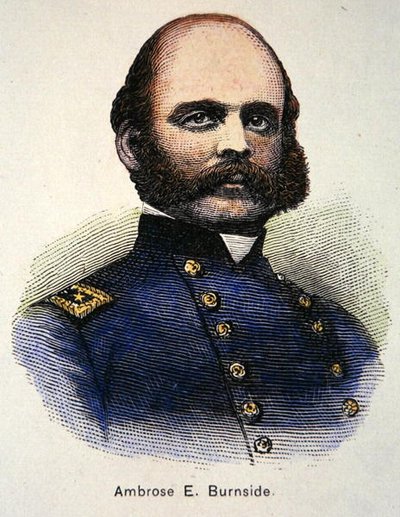 Portræt af Ambrose E. Burnside (farvelitografi) af American School