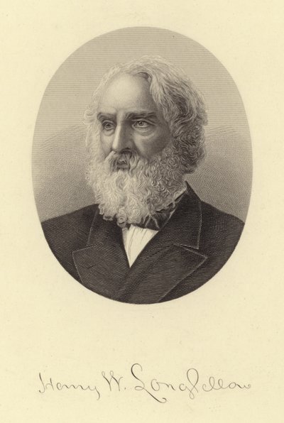 Portræt af Henry Wadsworth Longfellow af American School