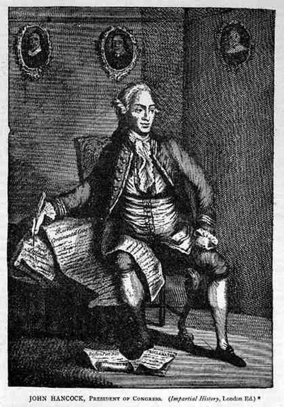 Portræt af John Hancock, fra den upartiske historie, vol. vii, London, pub. 1888 af American School