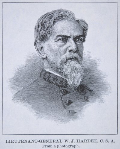 Portræt af generalløjtnant W.J. Hardee (1815-73) (litho) af American School