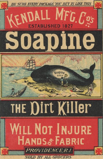 Plakat reklame Kendall Mfg. Cos Soapine, ca. 1890 af American School