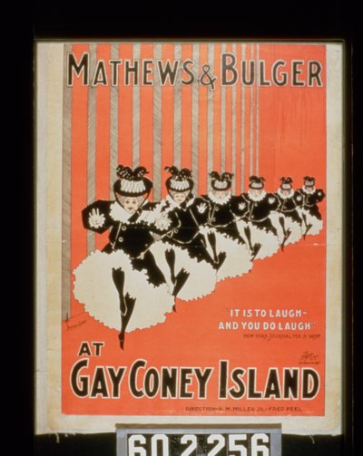 Plakat for Mathews & Bulger på Gay Coney Island af American School