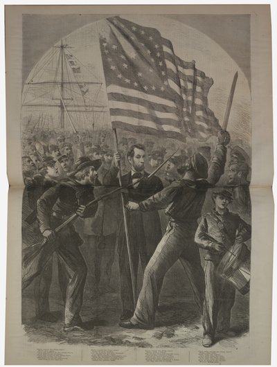 Præsident Lincoln bliver involveret i slaget ved Fort Stevens, illustration fra "Harper