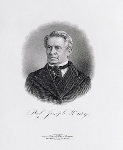 Professor Joseph Henry (1797-1878) fra en frontispice til A Memorial of Joseph Henry, Washington, 1880 af American School