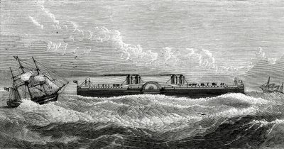 Foreslået færgedamper mellem Dover og Calais, illustration fra Appletons Journal, 4. maj 1872 af American School