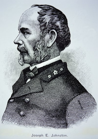 Portræt af general Joseph E. Johnston (1807-1891) (litho) af American School