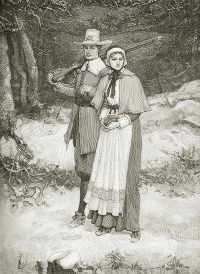Puritaner går i kirke, fra 