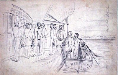 Modtagelse af General Sherman af General Foster ved Ogeechee-floden af American School