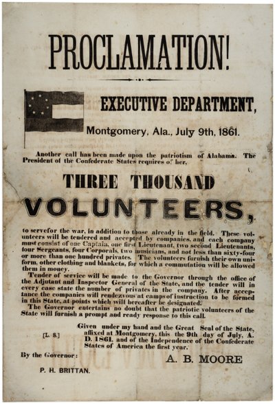 Rekruttering bredside anmoder tre tusinde frivillige, 9 juli 1861 af American School