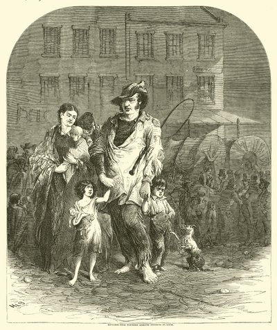 Flygtninge fra det nordlige Missouri på vej ind i St Louis, september 1864 af American School
