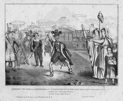 Richard den Tredje som opført i Washington med den mest strålende succes af et kompagni af amatører, ca. 1834 af American School