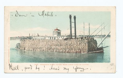 River Packet, Load of Cotton, South (farve litho) af American School