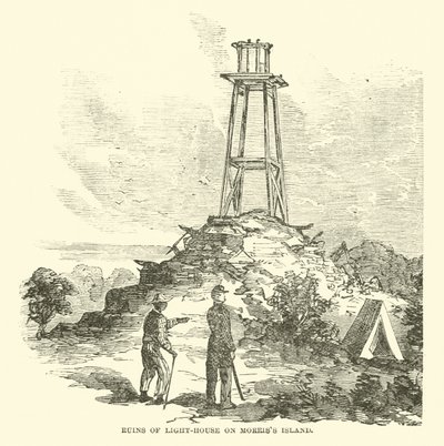 Ruiner af fyrtårn på Morris Island, juli 1863 af American School