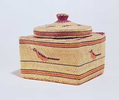 Salish kurv med fugle, fra nordvestkysten (vævet fiber) af American School