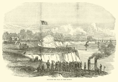Hilser flaget i Port Hudson, juli 1863 af American School