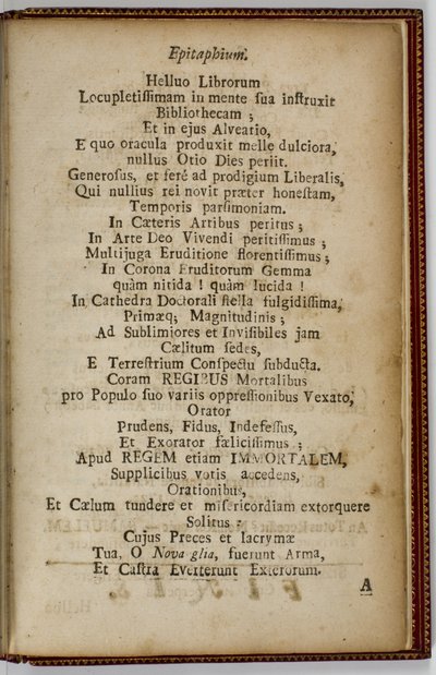 Samuel Mather, Epitafium, 1724 af American School