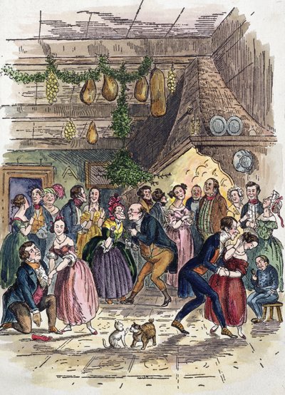 Scene fra A Christmas Carol, af Charles Dickens af American School