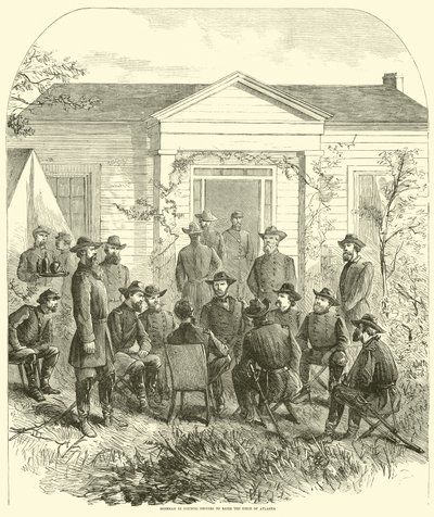 Sherman i Rådet beslutter at rejse belejringen af Atlanta, juli 1864 af American School