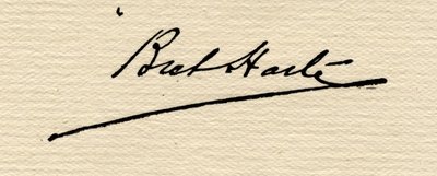 Signatur af Francis Bret Harte (1839-1902) af American School
