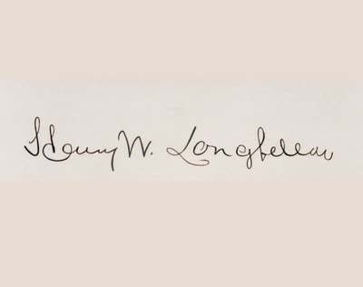 Underskrift af Henry Wadsworth Longfellow af American School