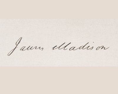 Signatur af James Madison af American School