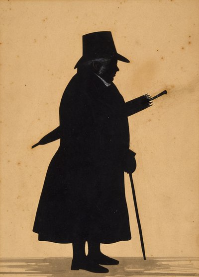 Silhuet, ca. 1830 (papir, ahornramme) af American School