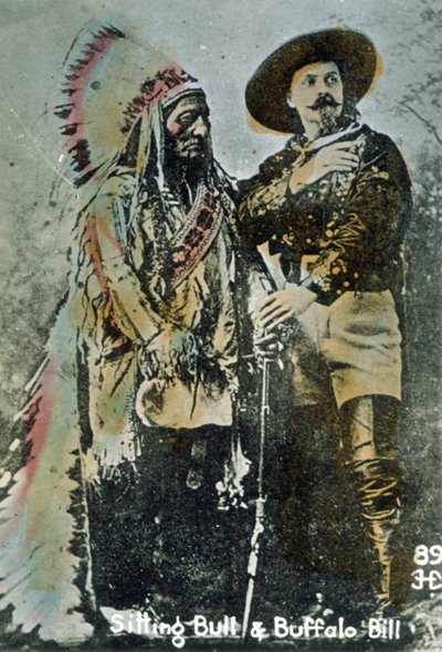 Sitting Bull and Buffalo Bill, ca. 1885 (farvet foto) af American School